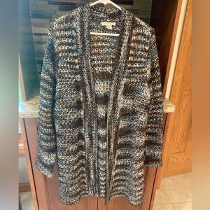 Christopher & Banks Brown Black Chunky Knit Cardigan